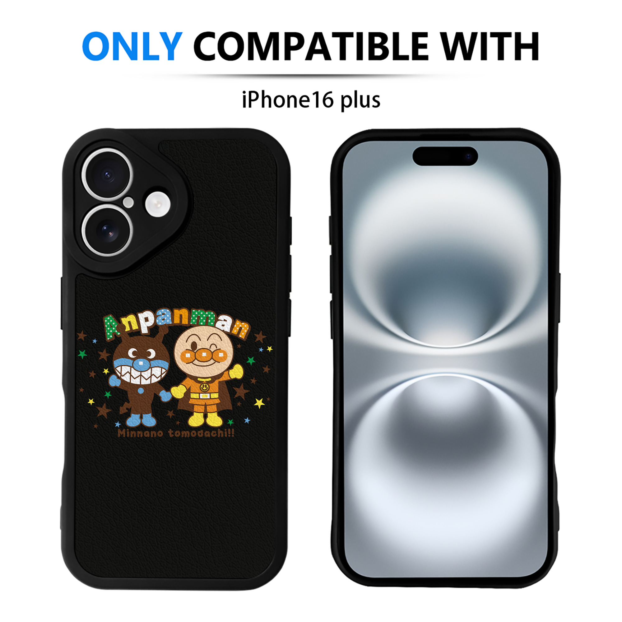 （画像用） アンパンマン Anpanman 【iPhone 16シリーズ対応】シリコンスマホケース（レザー調） 材質：シリコン